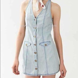 cooperative UO blue denim snap dress size M